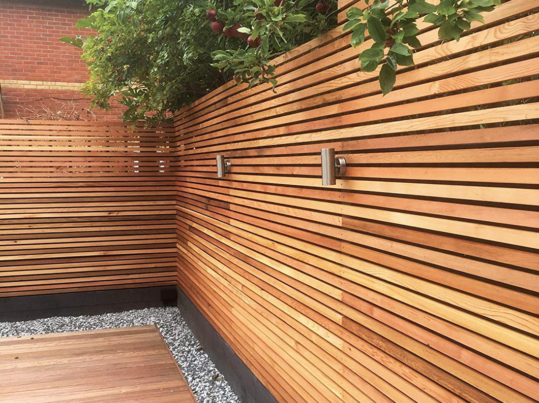 Cedar panelled fencing, redwood panelling, larch panel fence