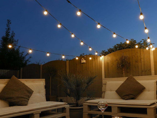 Festoon lights festival fairy light back garden bar